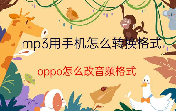 mp3用手机怎么转换格式 oppo怎么改音频格式？